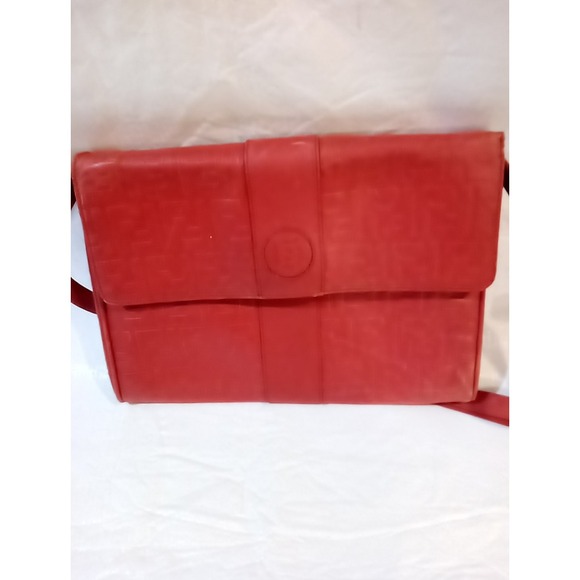 Fendi Zucca FF Red Leather Crossbody Bag - Picture 12 of 16